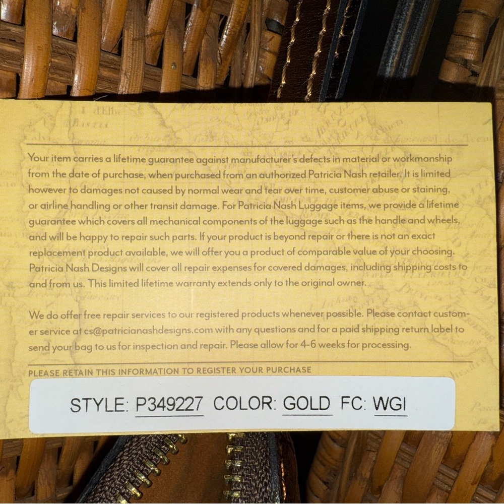 Patricia Nash Black and Gold Cassini Wristlet - Picture 8 of 8